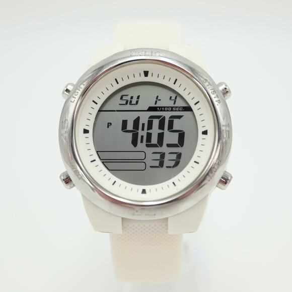 Relic by Fossil White Digital Watch 42mm Alarm Chrono Silicone w New Battery - Picture 4 of 16